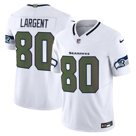 Men's Seattle Seahawks #80 Steve Largent White 2025 F.U.S.E. “Rivalries” Vapor Untouchable Limited Stitched Football Jersey